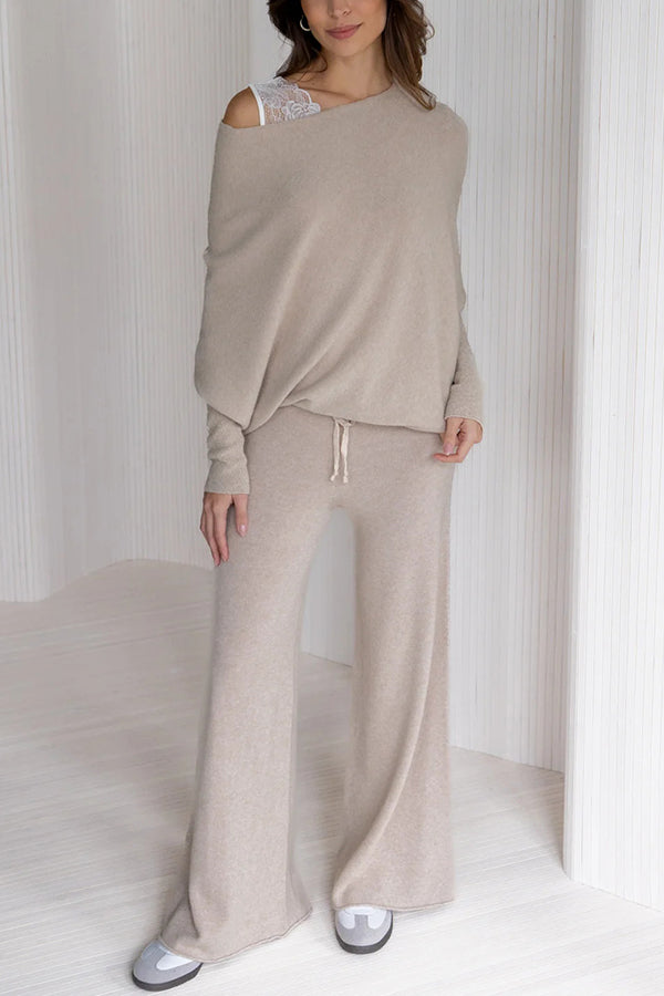 Color Round Neck Long Sleeve Loose Knitted Sweater