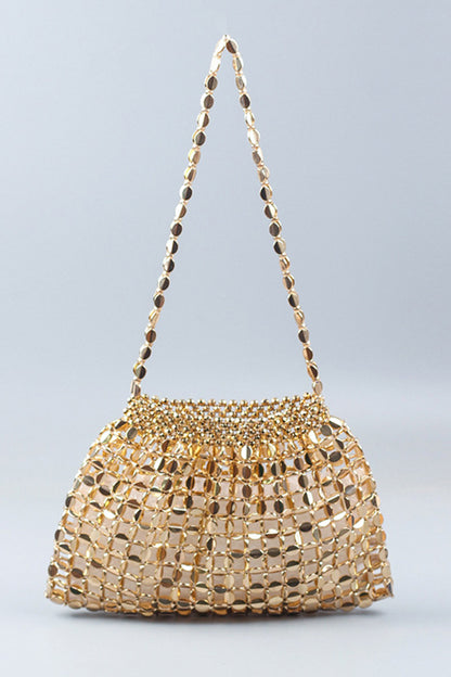 Handmade Flat Beaded Beaded Woven Handbag Bag