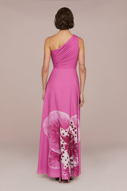 Letitia Printed One Shoulder Maxi Dress