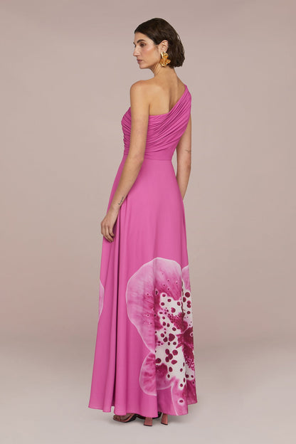 Letitia Printed One Shoulder Maxi Dress