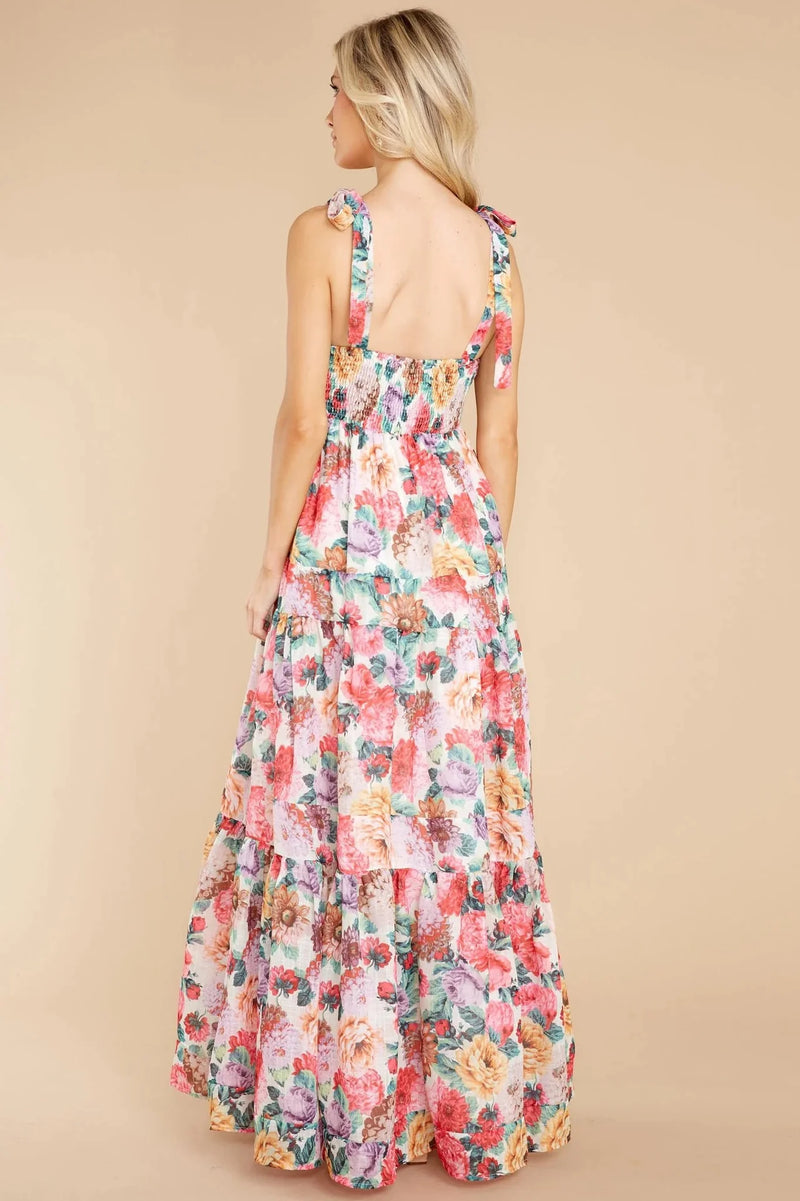Delilah Square Neck Wide Strap Maxi Dress