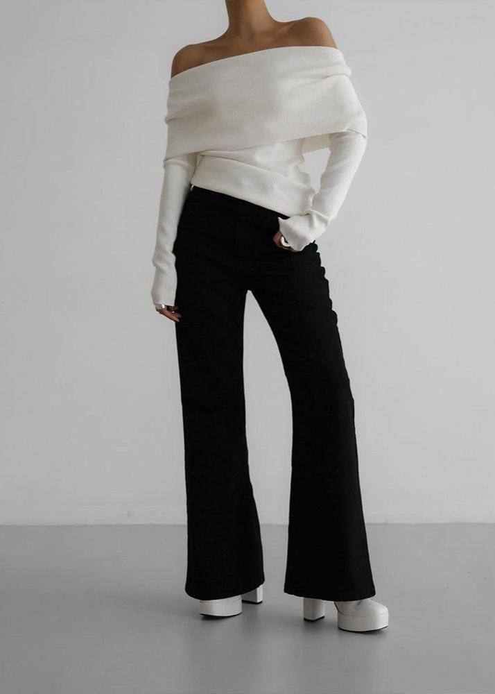 Off-shoulder Knit Sweater
