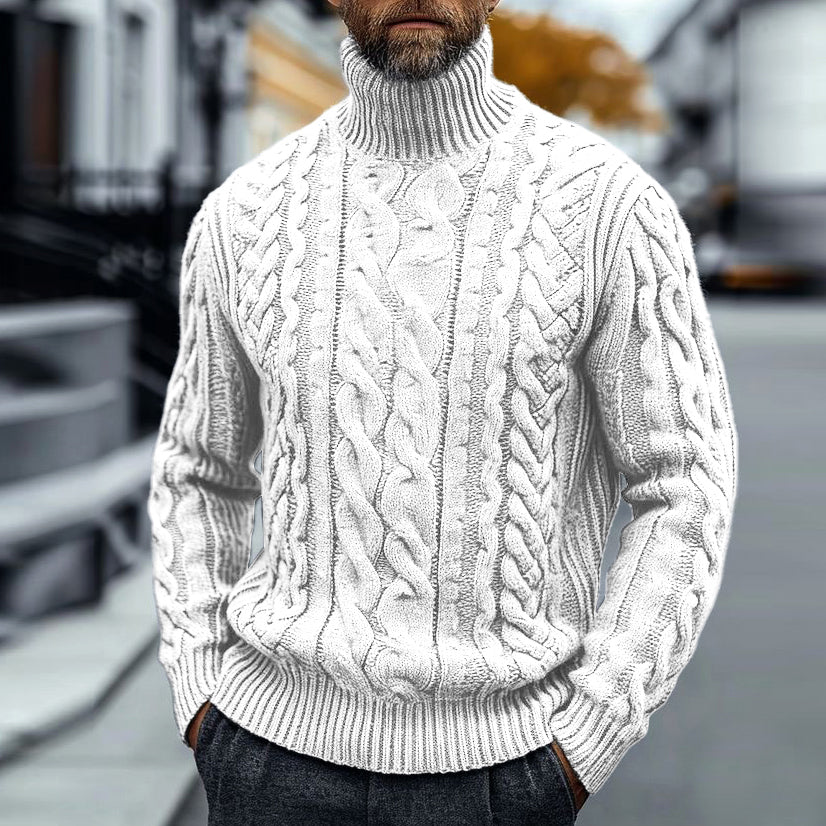 Vintage Thick Needle Cable Iceland Turtleneck Sweater elevenforest
