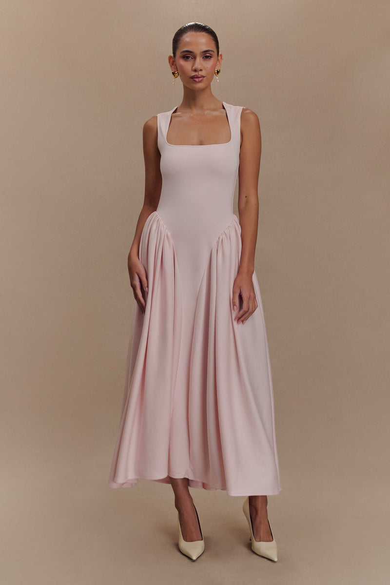 Sharissa — Midi Dress With Sculpted Straps and Comfortable Fit