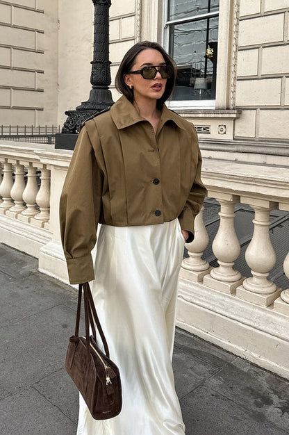Pleated Detail Short Coat