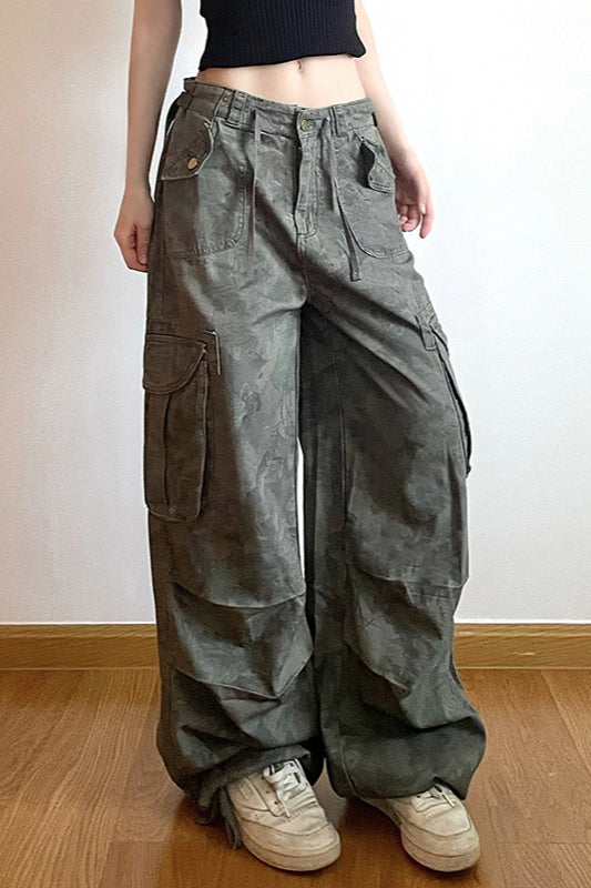 Camo Wide-leg Cargo Pant