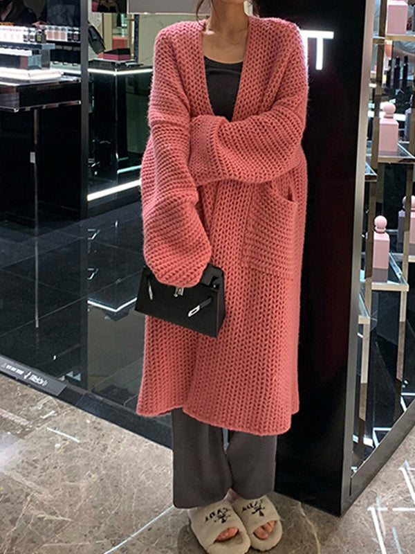 Color Oversized Knit Cardigan