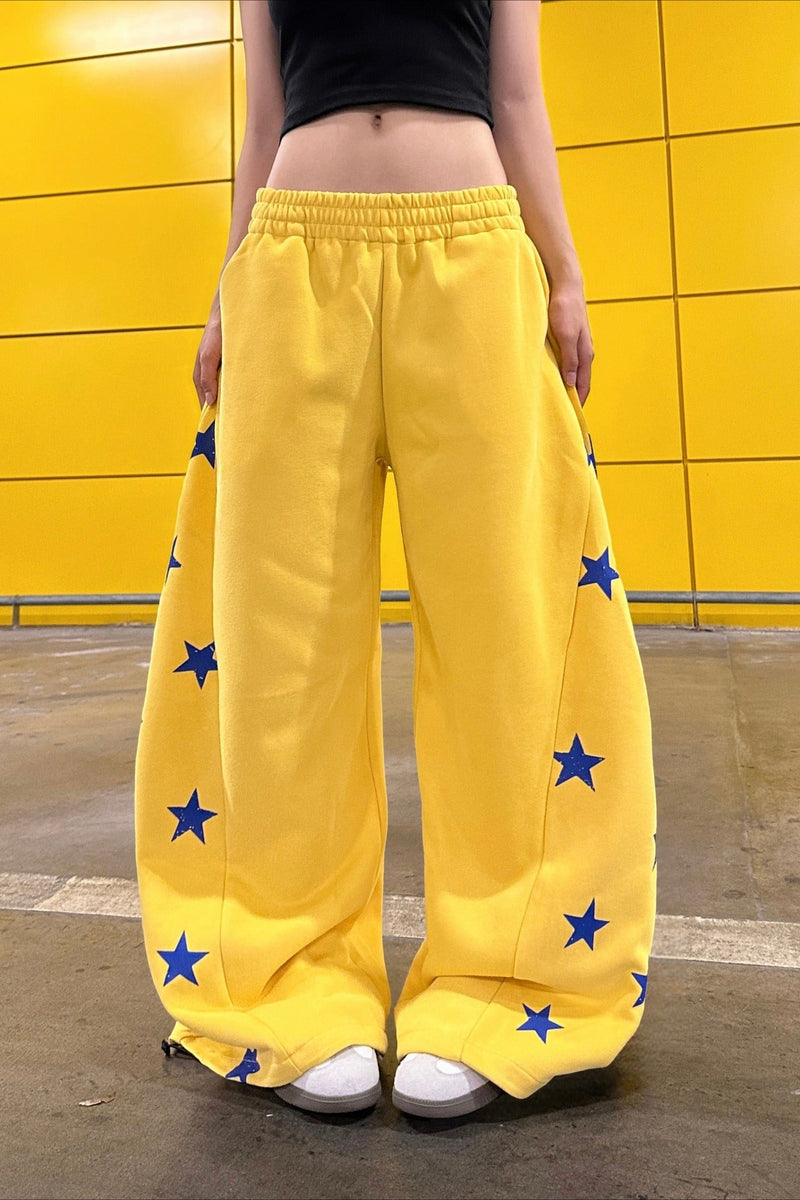 Colorblock Star Printed Sporty Pants