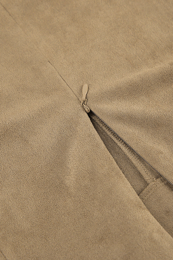 French Minimalist High-waisted Color Midi Skirt