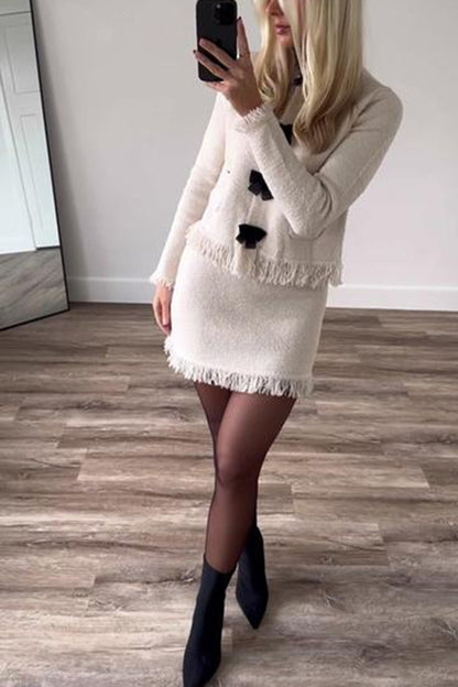 Elastic Waist Knit Mini Skirt