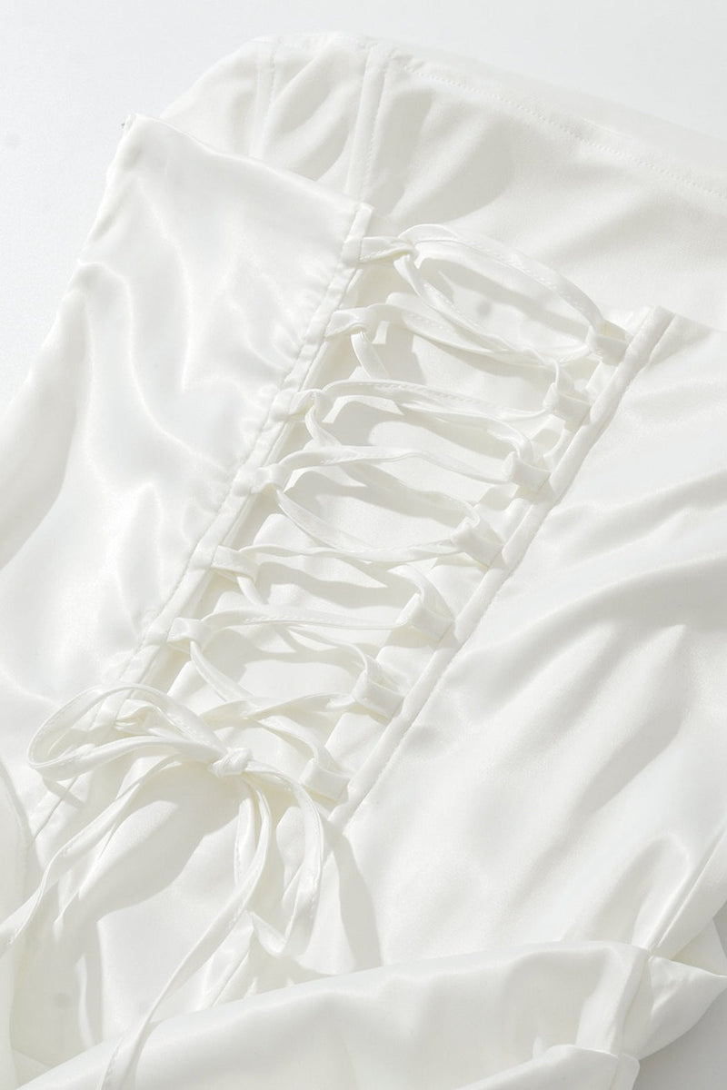 Strapless Scarf Detail Bodycon Mini Dress