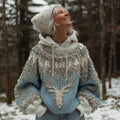 Women's Halloween Snowflake Elk Warm Sweater artswardrobe