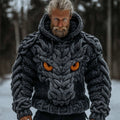 Men's Vintage Viking Dragon Celtic Knot Art Warm Hooded Sweater artswardrobe