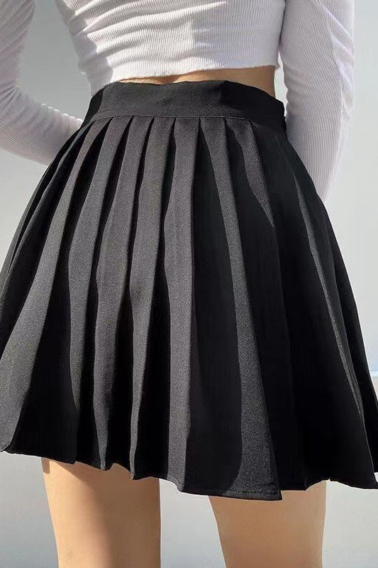 Pleated Anti-chafe High Waist Pocket Sports Skirt