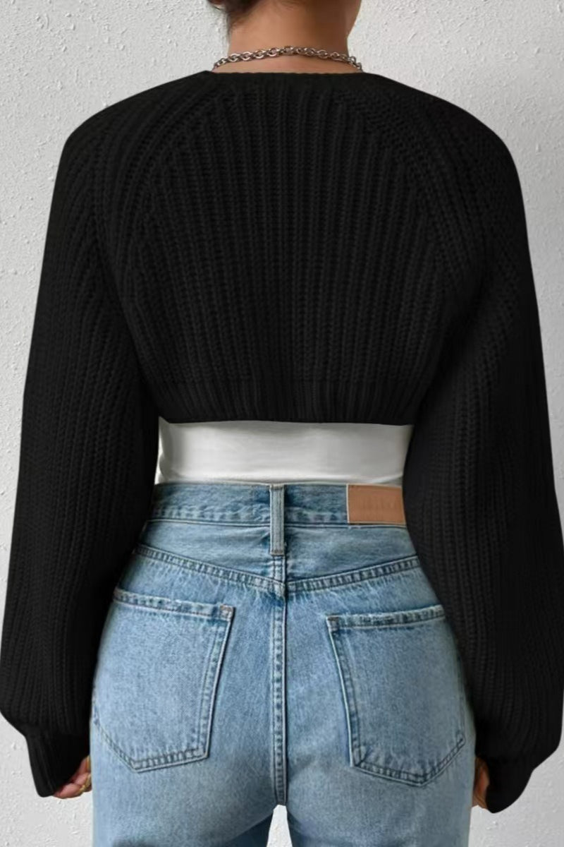 Ribbed Knit Long Sleeve Cardigan
