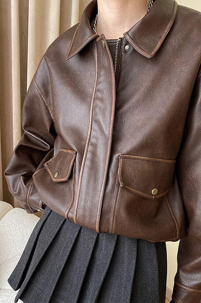 Modern Oversized Leather Coat