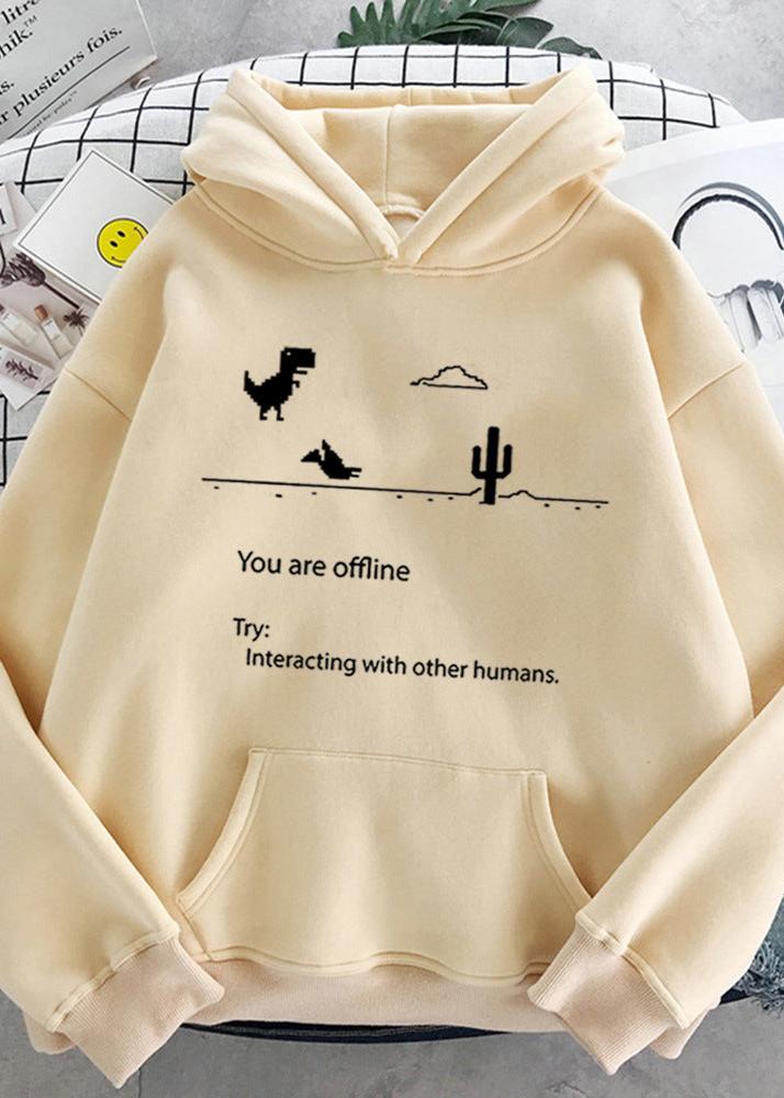 Offline Dinosaur Hoodie - Fun Retro Sweater