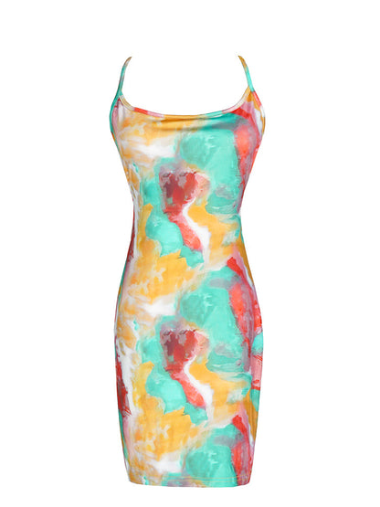 Summer Tie-dye Print Mini Dress