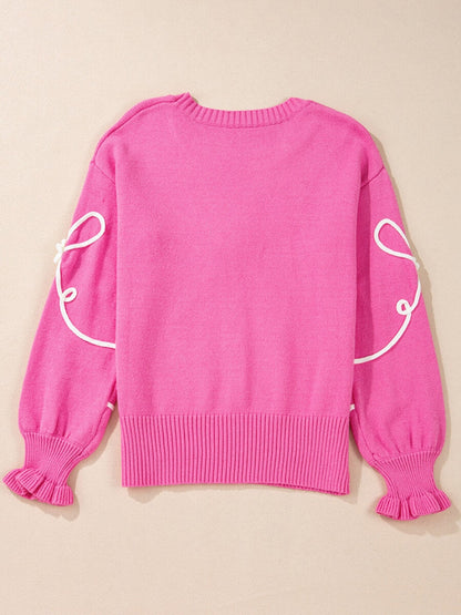 Gleeful Grace Bow Detail Knit Sweater