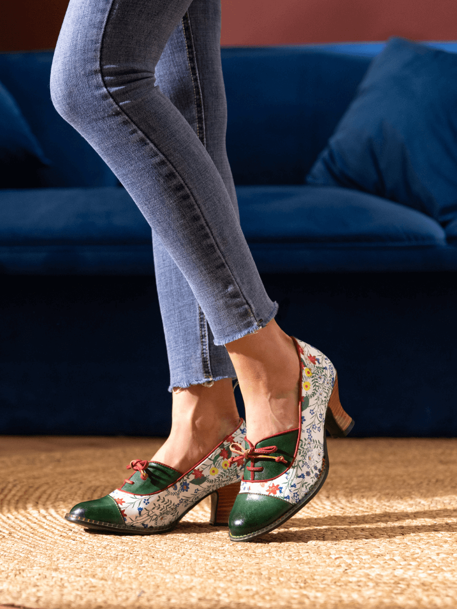 Soffia | Lily Kitten Heel Leather Pump