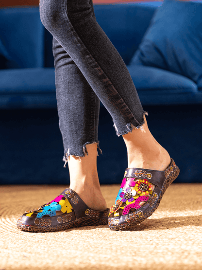 Soffia | Brickell Tropical Cut-out Leather Sandal