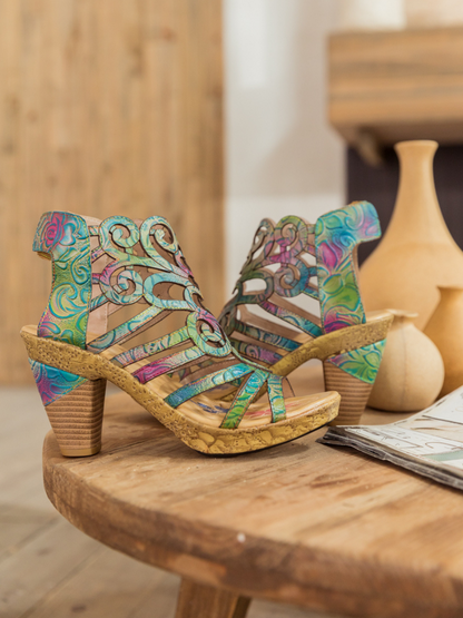 Soffia | Genuine Leather Swirl Strappy Sandal