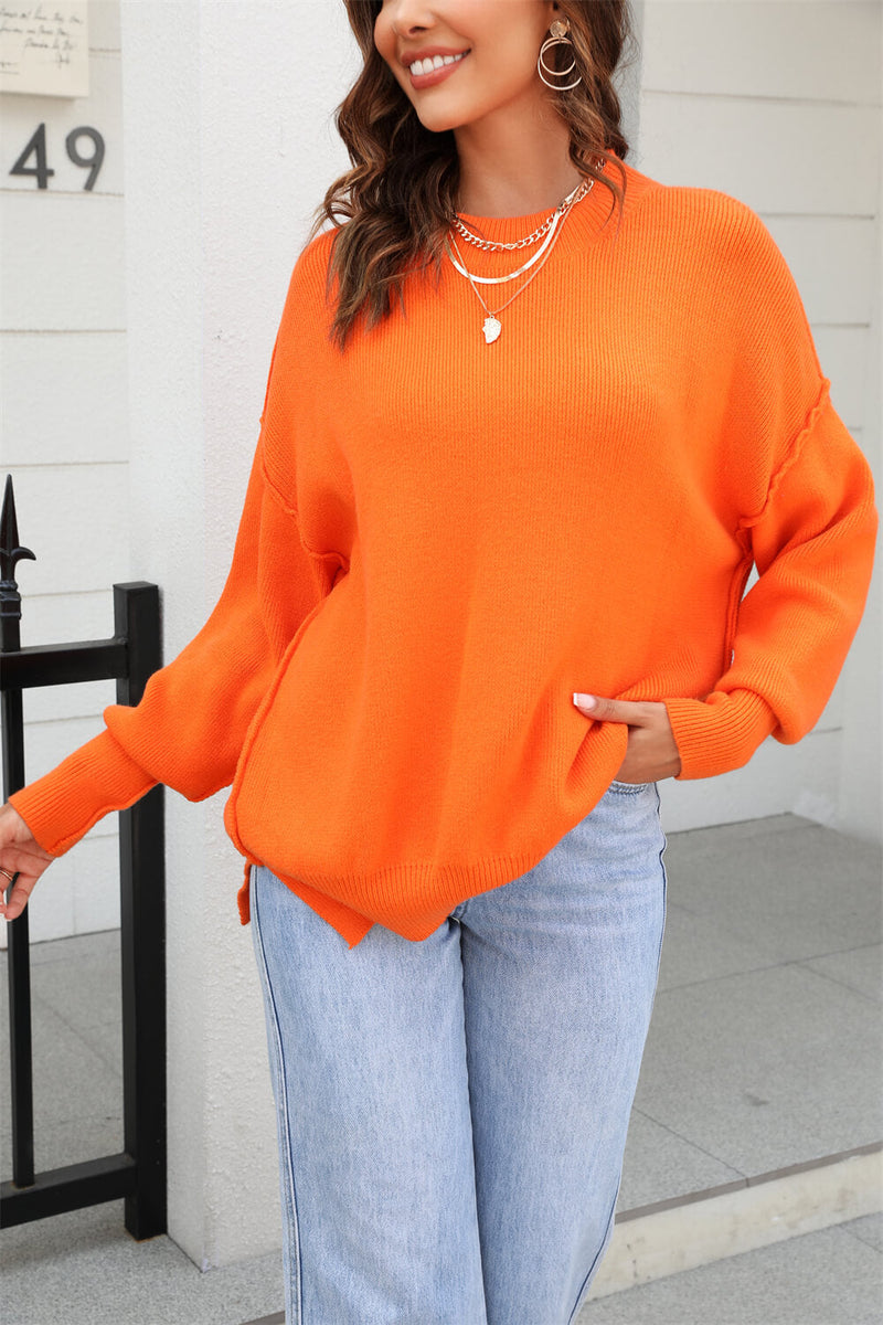Stanton Crewneck Knit Sweater - Orange