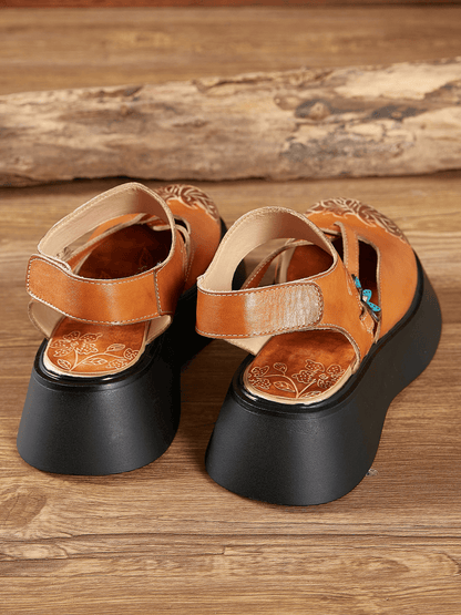 Soffia | Yellow Cut-put Strap Leather Sandal