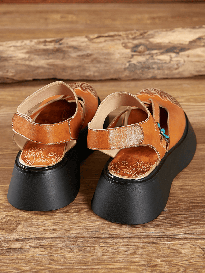 Soffia | Yellow Cut-put Strap Leather Sandal