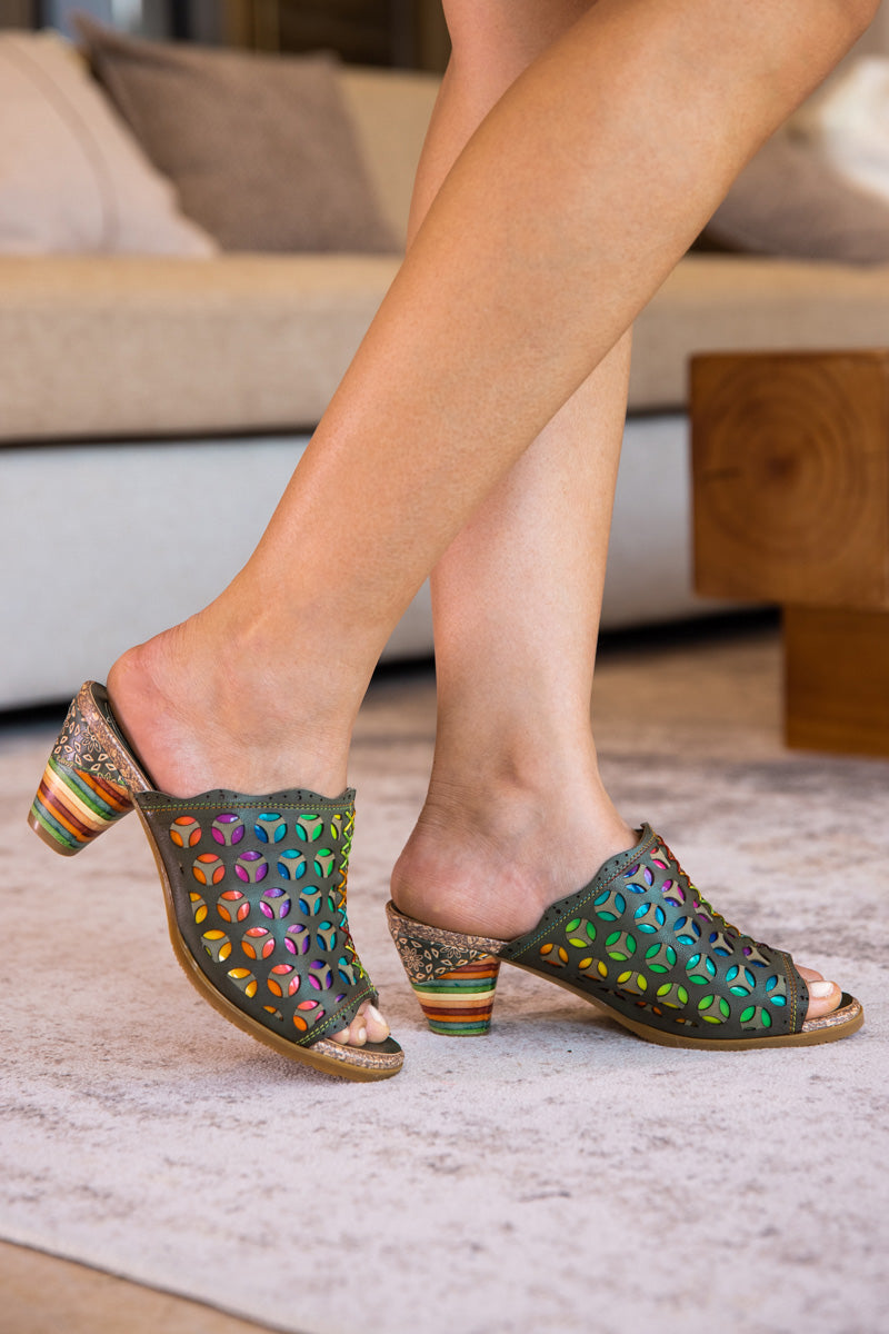 Soffia | Tracee Rainbow Open-toe Leather Sandal
