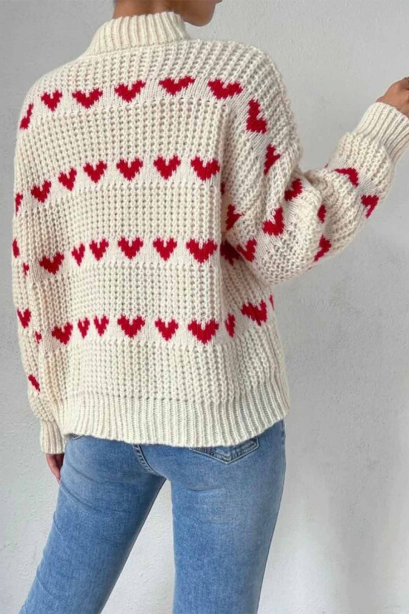 Heart Jacquard Knitted Sweater