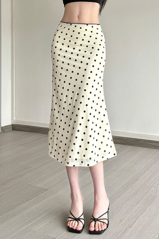 Polka Dot High Waist Bodycon Skirt
