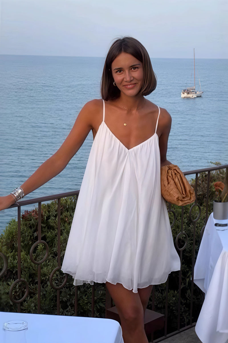 Pleated Flowy Cami Mini Dress