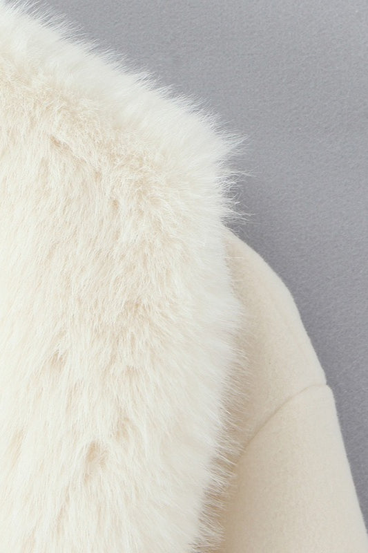 Oversized Fur Trim Overcoat