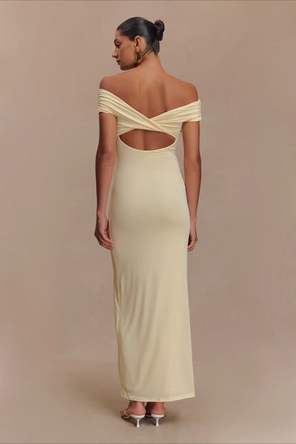 Bodycon Off Shoulder Backless Midi Dress