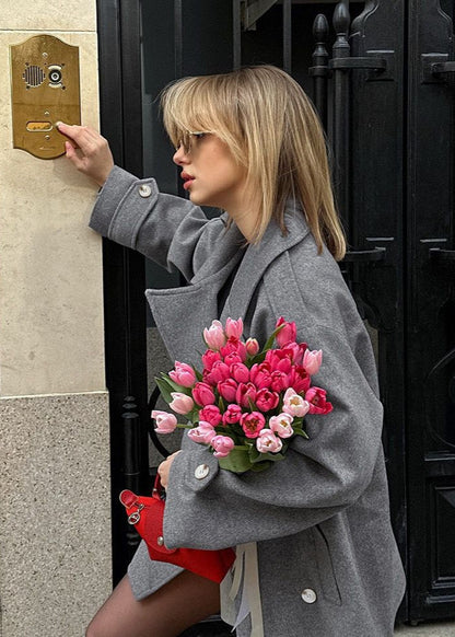 Clara - Double-breasted Wool Blend Coat