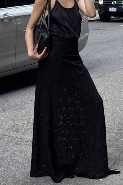 Lace A-line Long Skirt