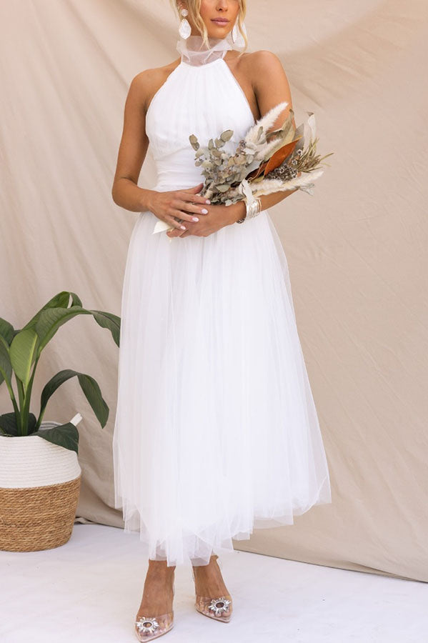 French Fairy, Ethereal Chiffon Patchwork Detail Suspender Long Dress