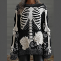 Ladies' Halloween Line Art Dark Style Knit Sweater artswardrobe