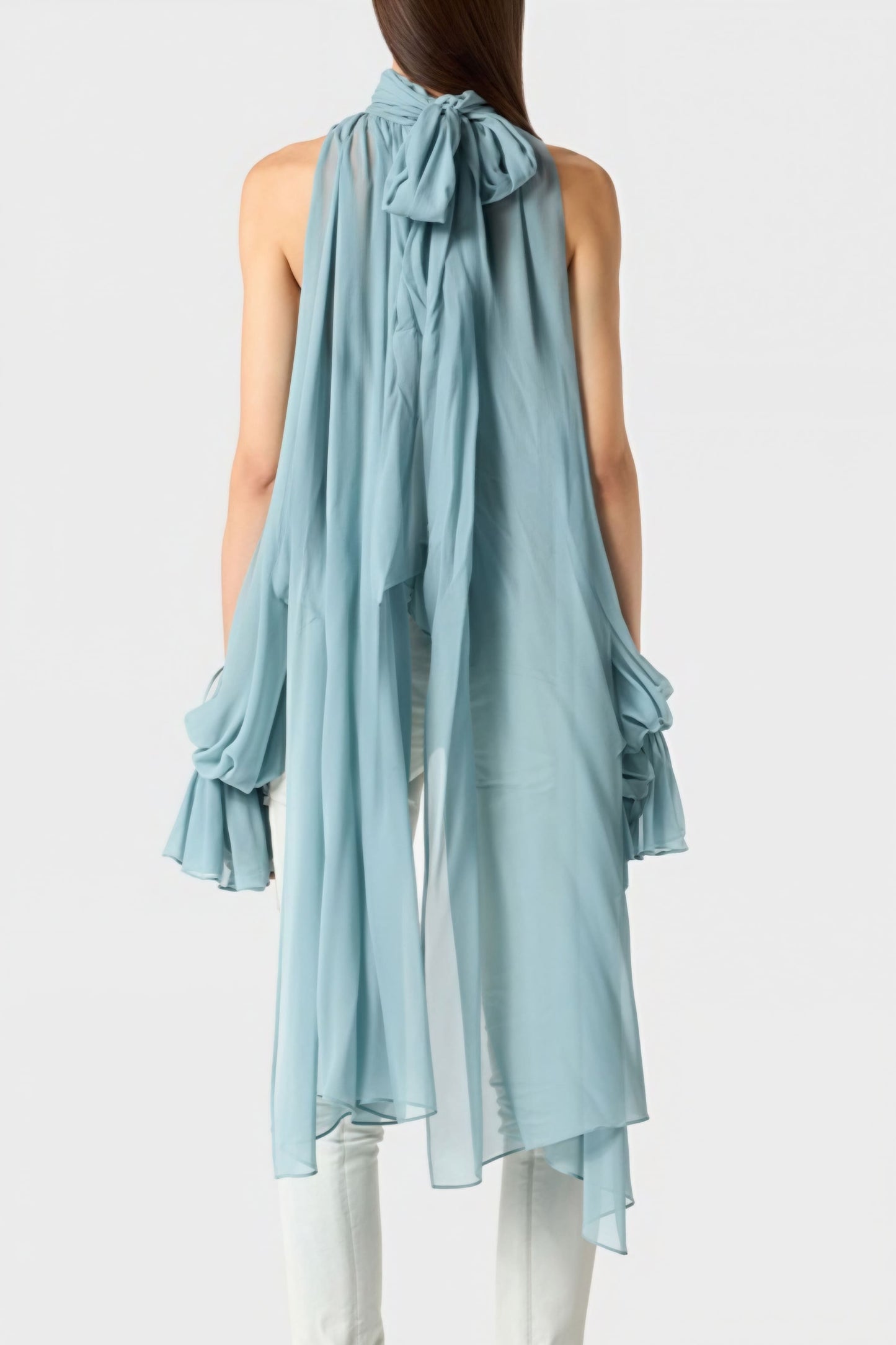 Sweet Irregular Stand Collar Loose Halter Blouse