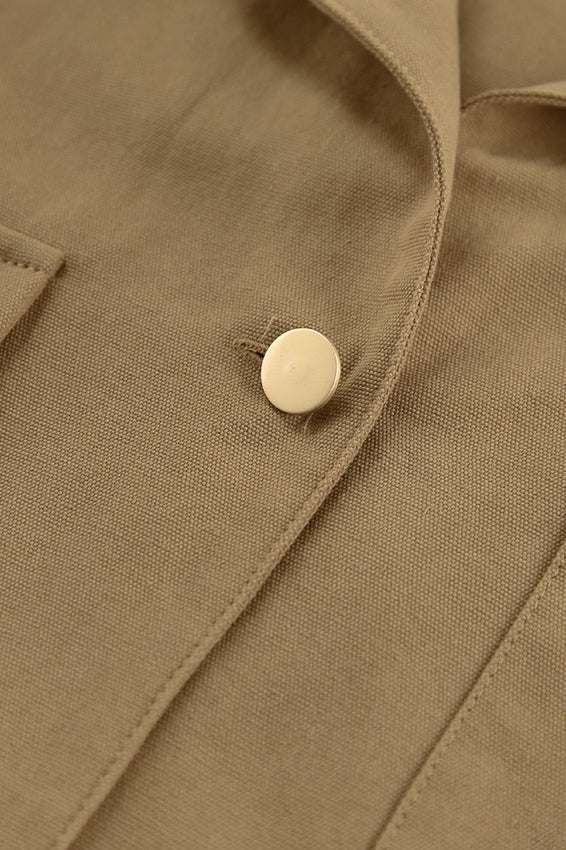 Brown Pu Spliced Coat