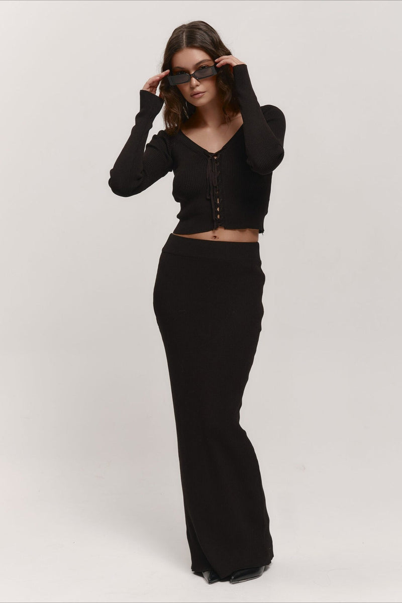V-neck Knit Crop Top Sweater Dress