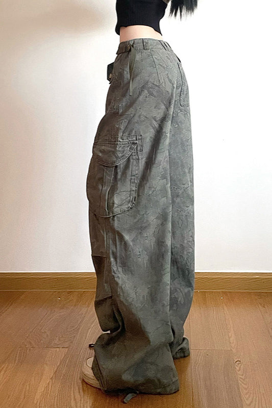 Camo Wide-leg Cargo Pant
