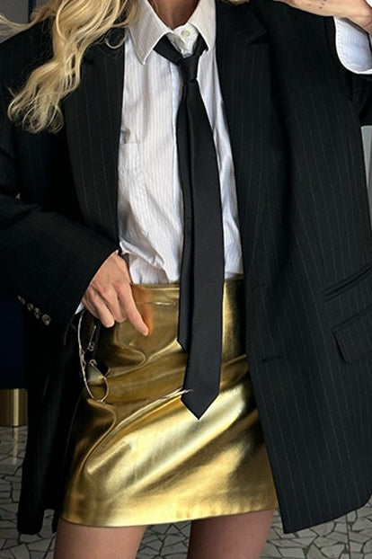 Metallic Bodycon Mini Skirt