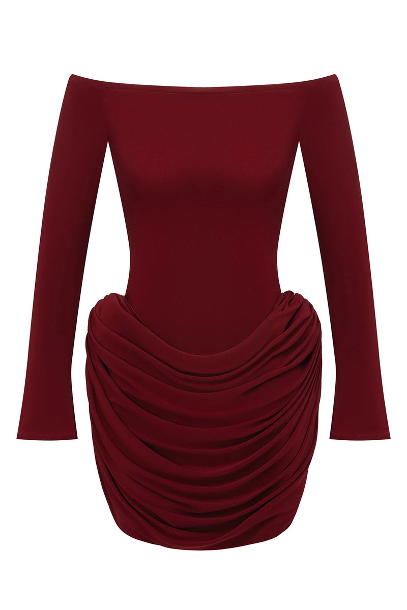 Joan Off Shoulder Ruched Mini Dress