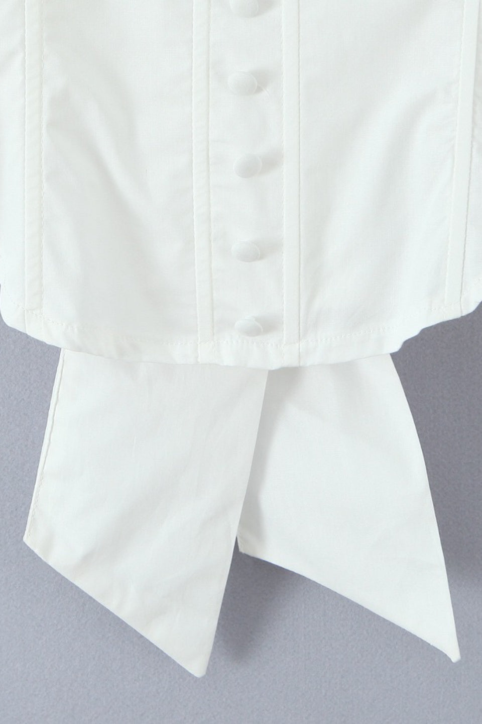 Corset Back Bow Puff Sleeve Blouse