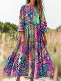 Women's Art Painting Hippie Print Dress