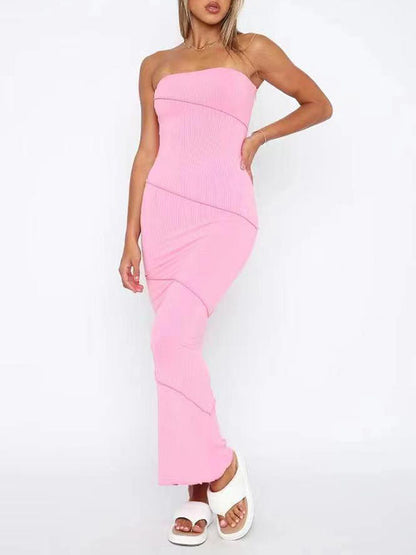 Bodycon Sleeveless Split-joint Tube Evening Dresses Maxi Dresses