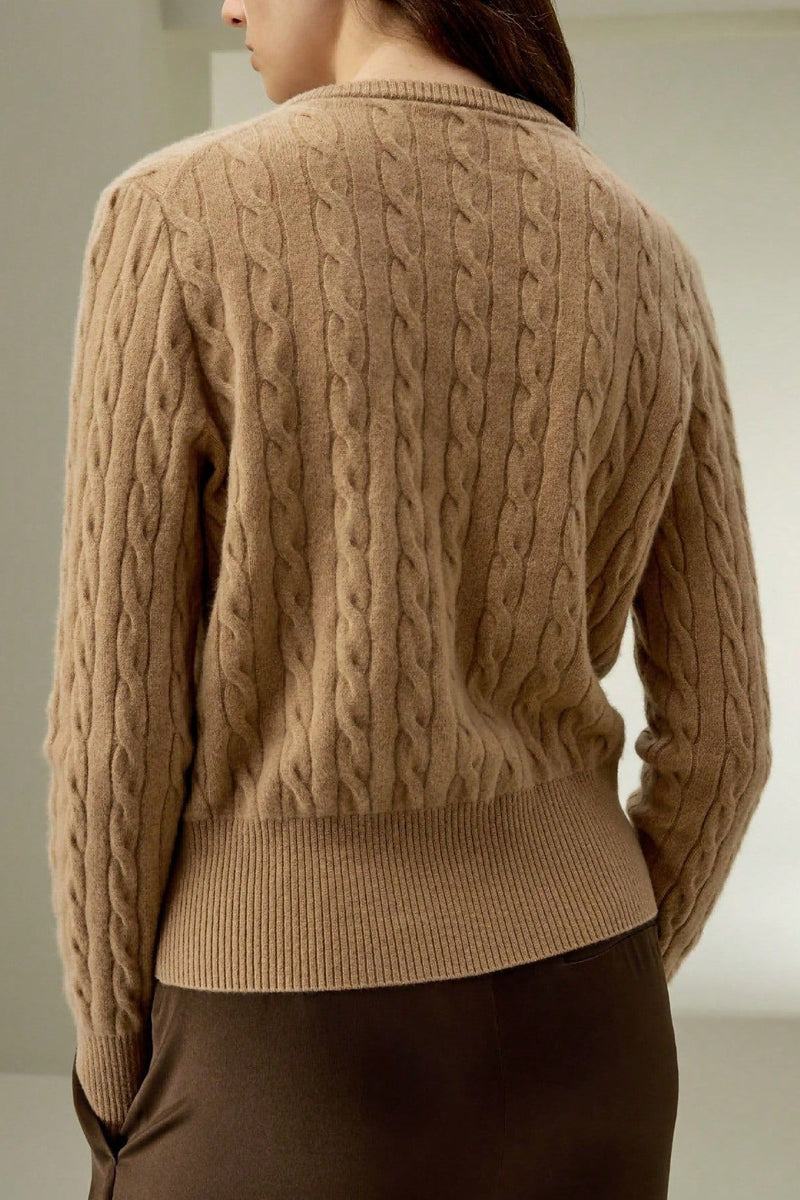 Cable Knit Button Cardigan Sweater