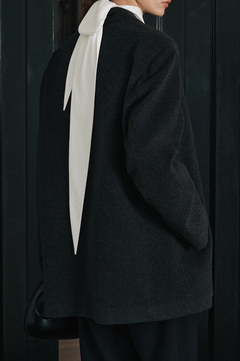 Lightweight Draped Tie Neck Blouse